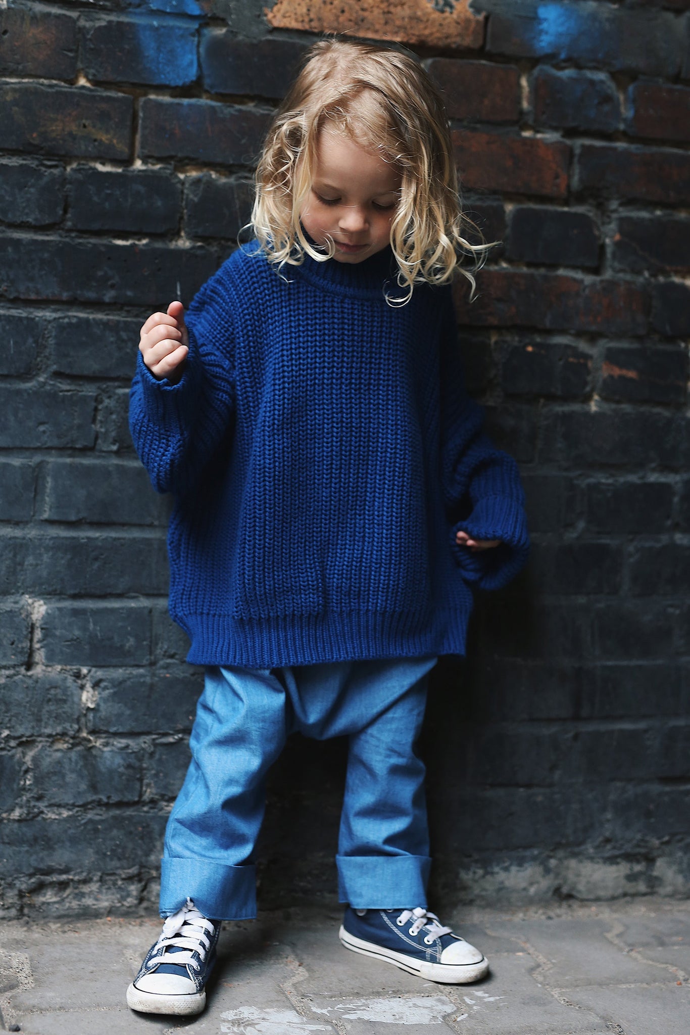 Strickpullover blau