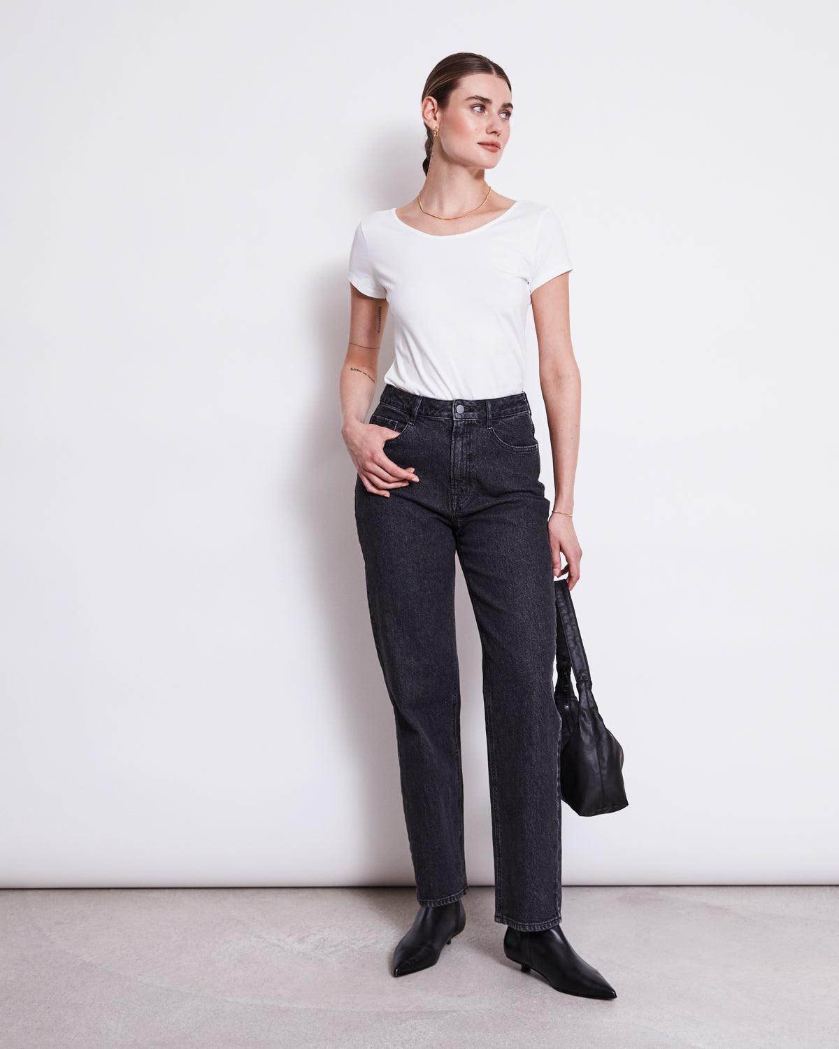 STRAIGHT LEG JEANS ALBA FADED BLACK