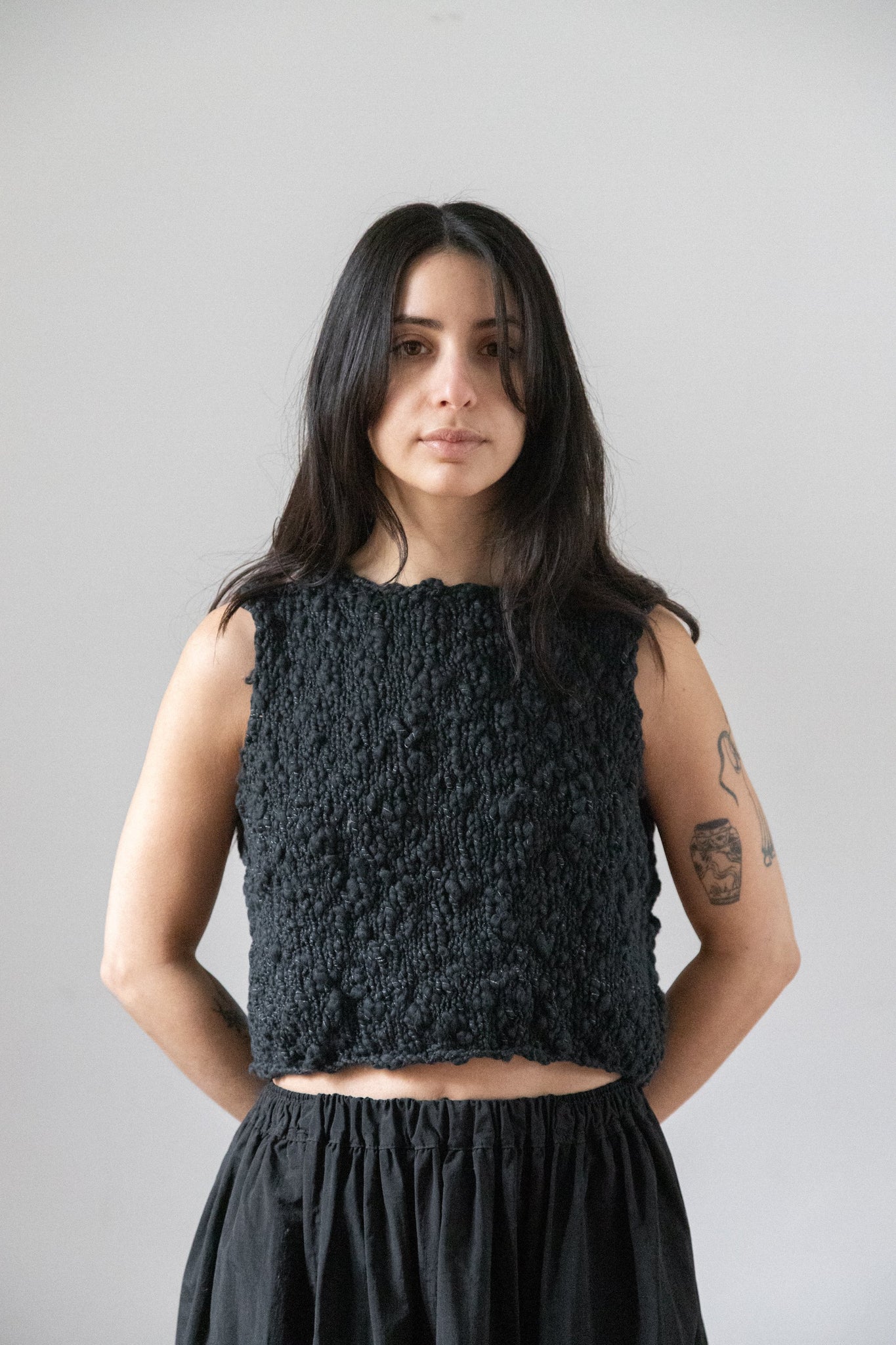 CANDELA TOP - Black/Ecru