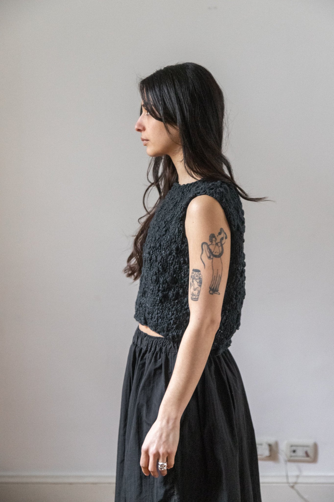 CANDELA TOP - Black/Ecru