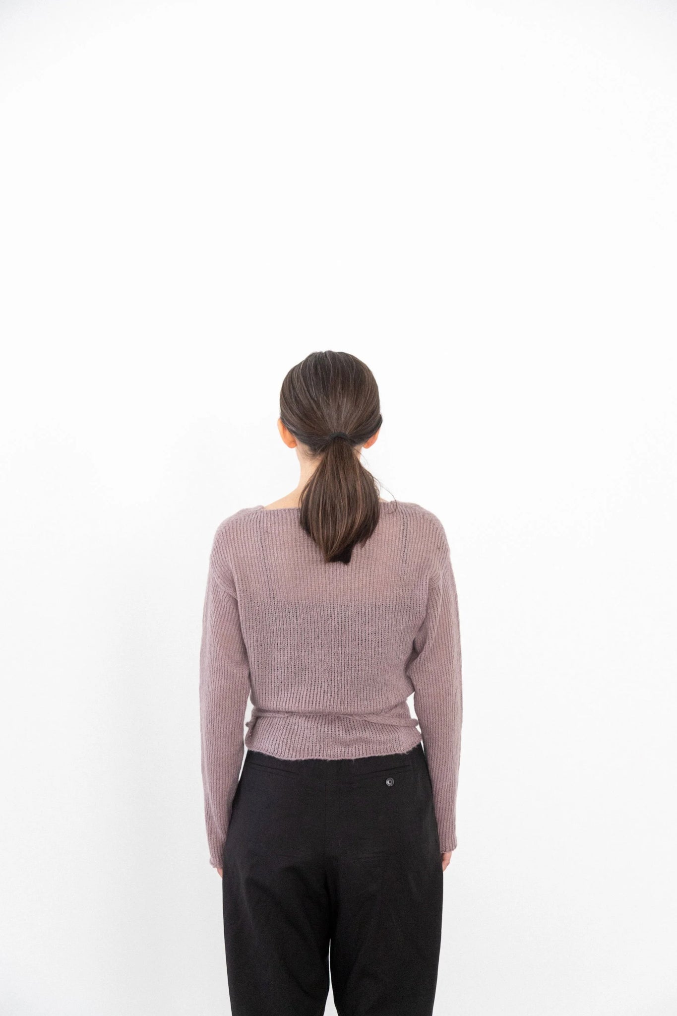 CROSS MOHAIR CARDIGAN - Red/Black