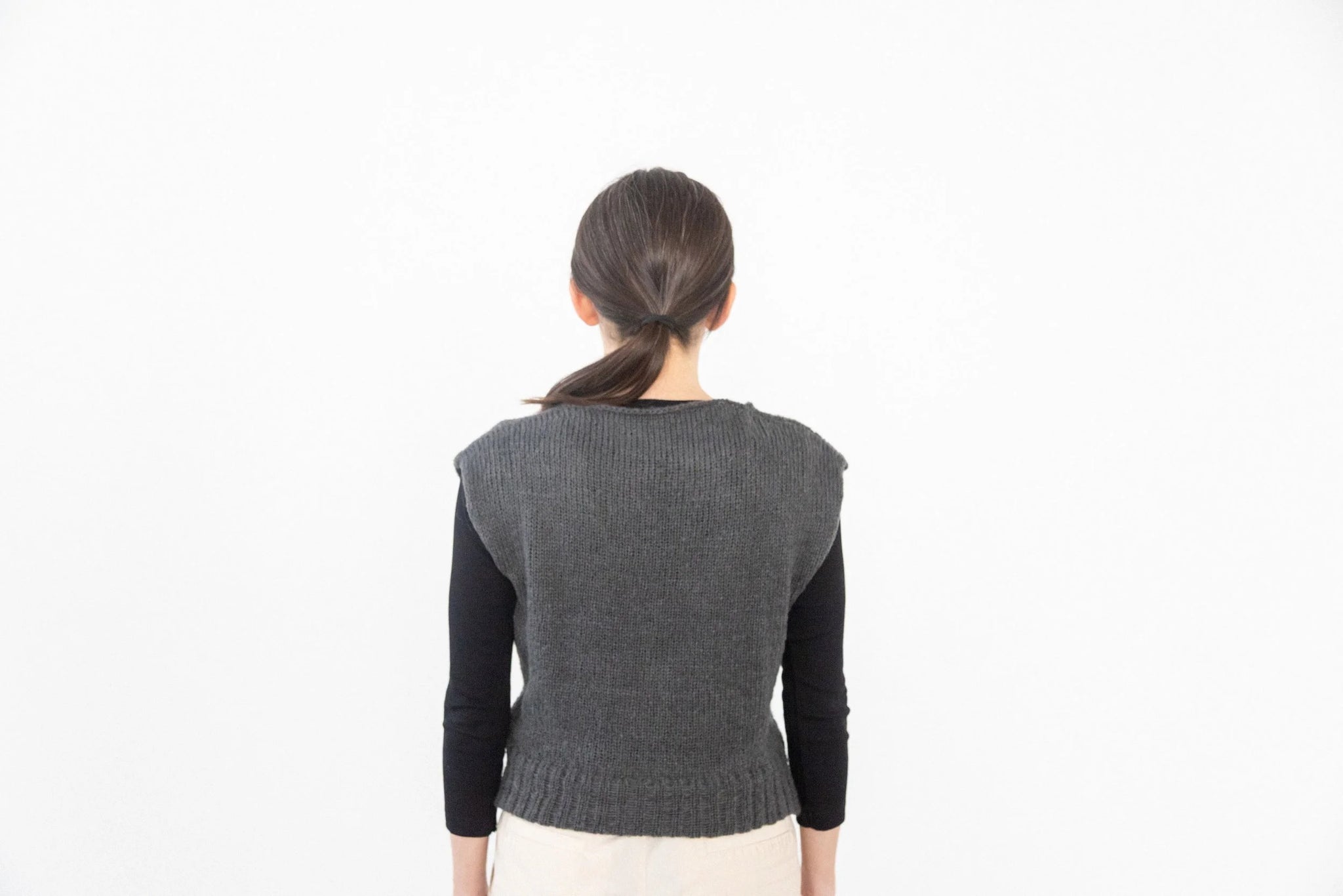 CROSS MOHAIR VEST - Red/Black