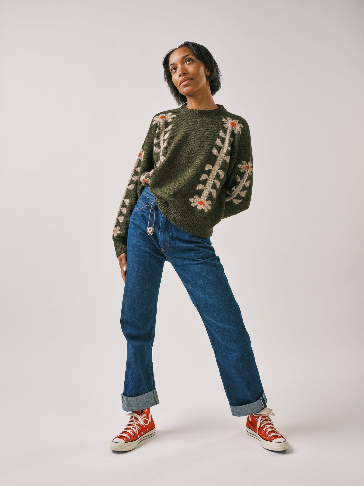 Flower Power Sweater - Moss