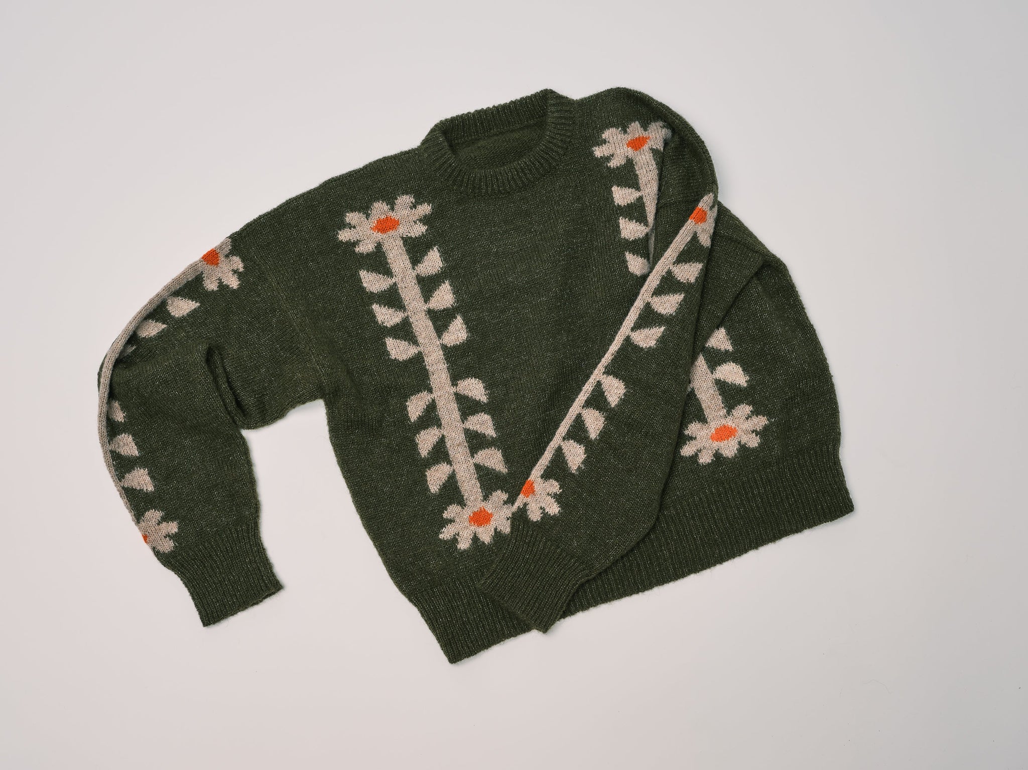 Flower Power Sweater - Moss