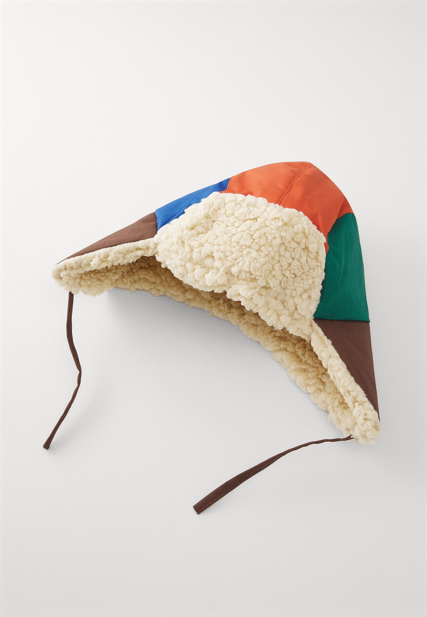Color Block Chapka - Light Rust/Dark Brown