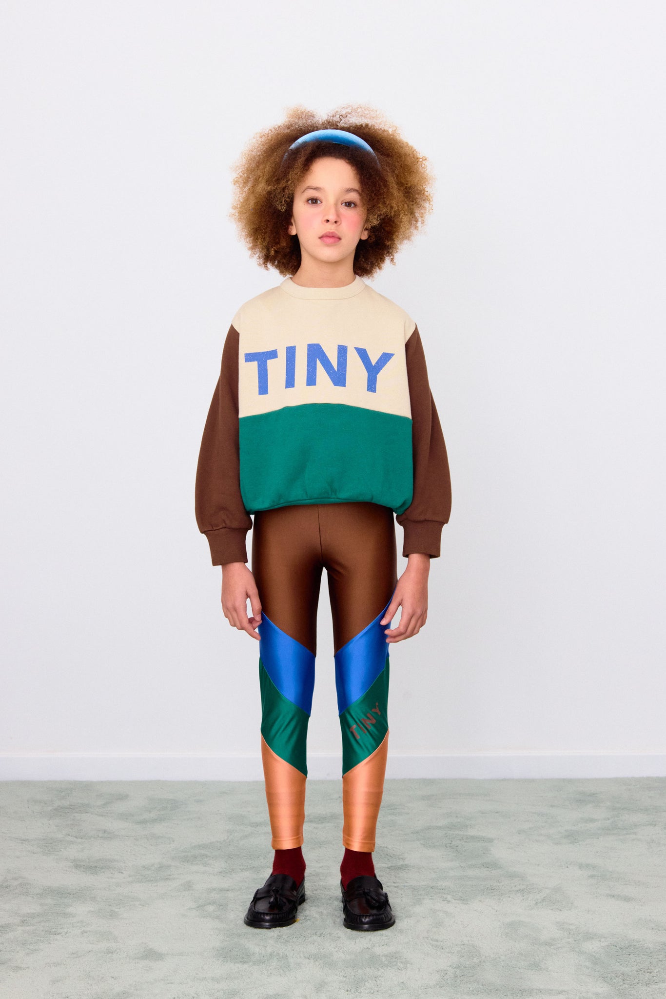 Color Block Leggings - Dark Brown