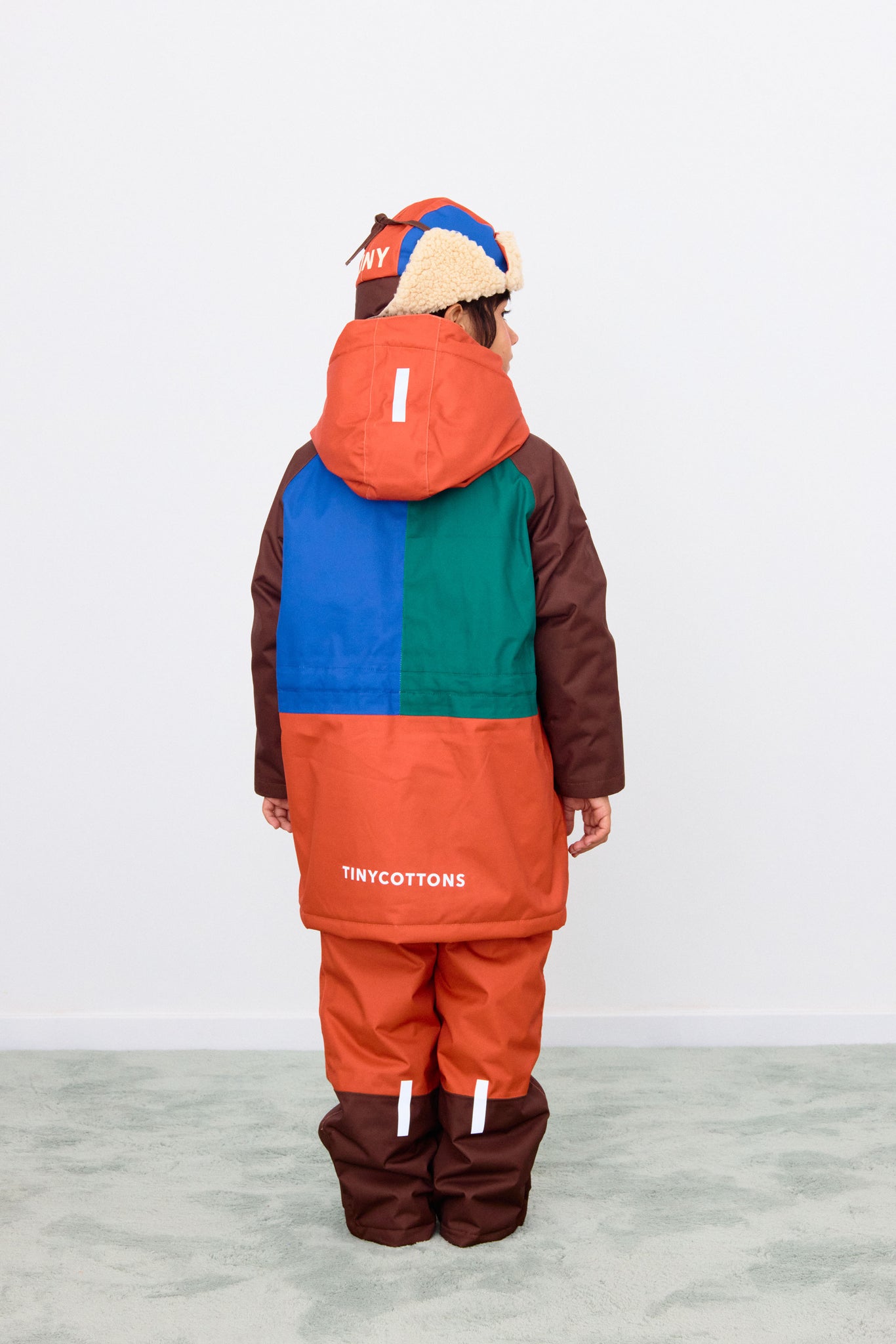 Color Block Chapka - Light Rust/Dark Brown