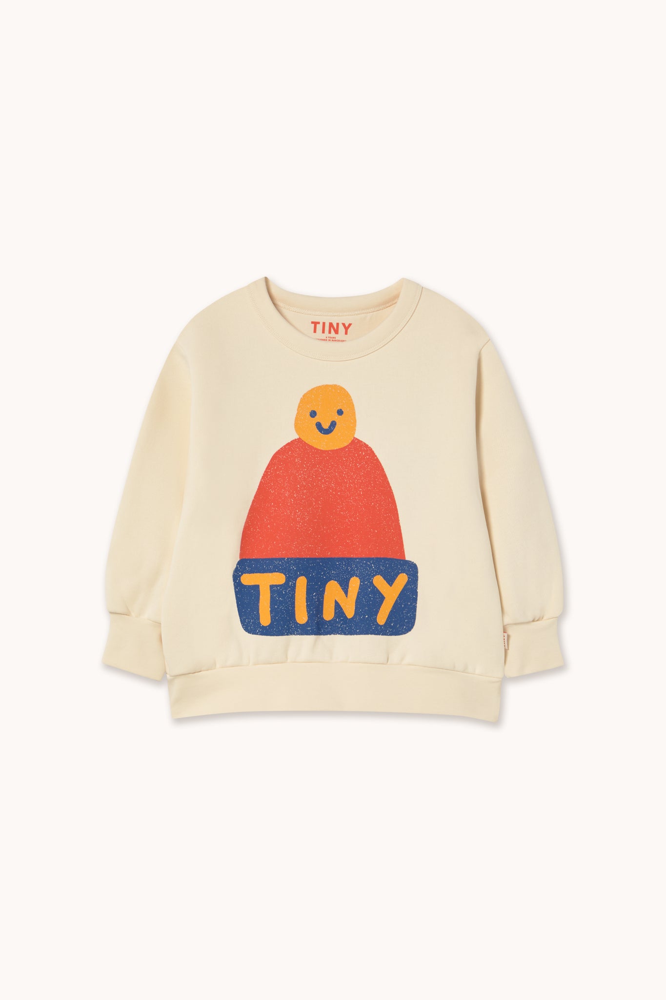 Beanie Graphic Sweatshirt - Light Cream
