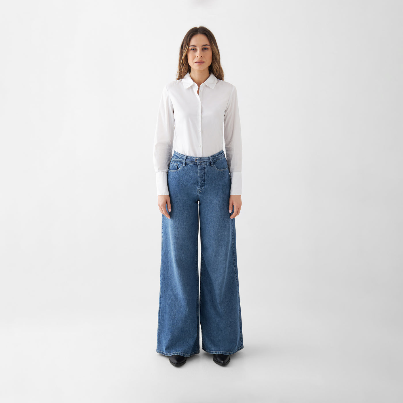 BLAZE High Waist - Super Wide Leg - Medium Blue