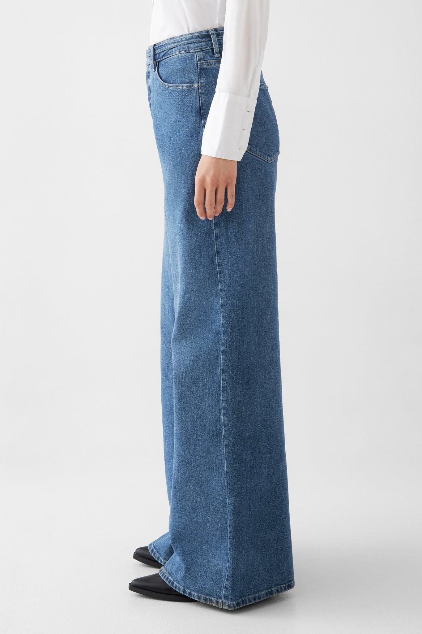 BLAZE High Waist - Super Wide Leg - Medium Blue