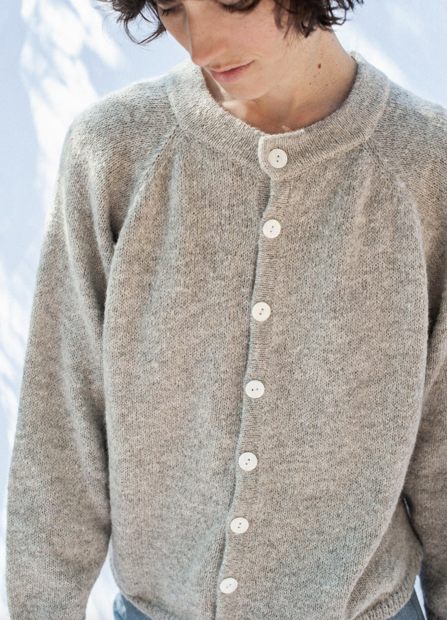 Dolores Knit Cardigan Undyed -Light Grey