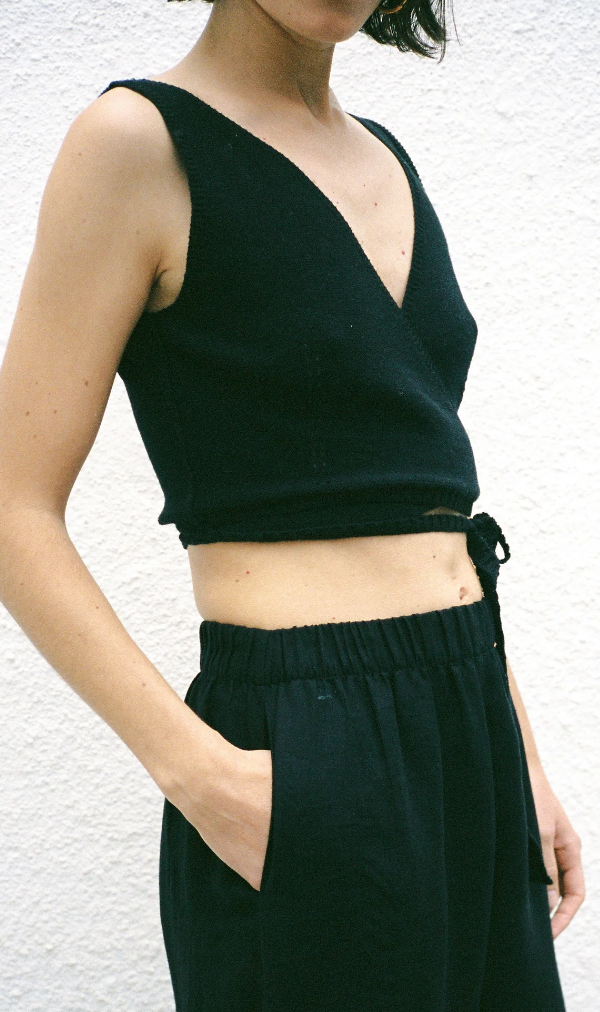 Yara Wrap Top - Black