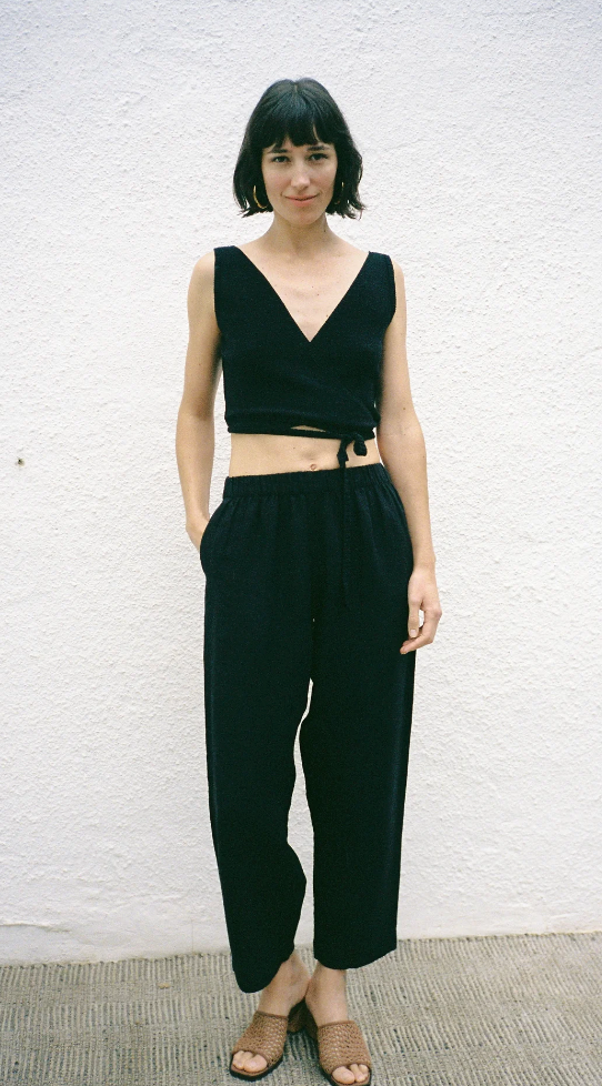 Yara Wrap Top - Black