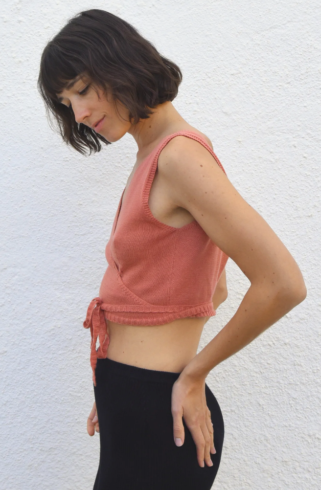 Yara Wrap Top - Salmon