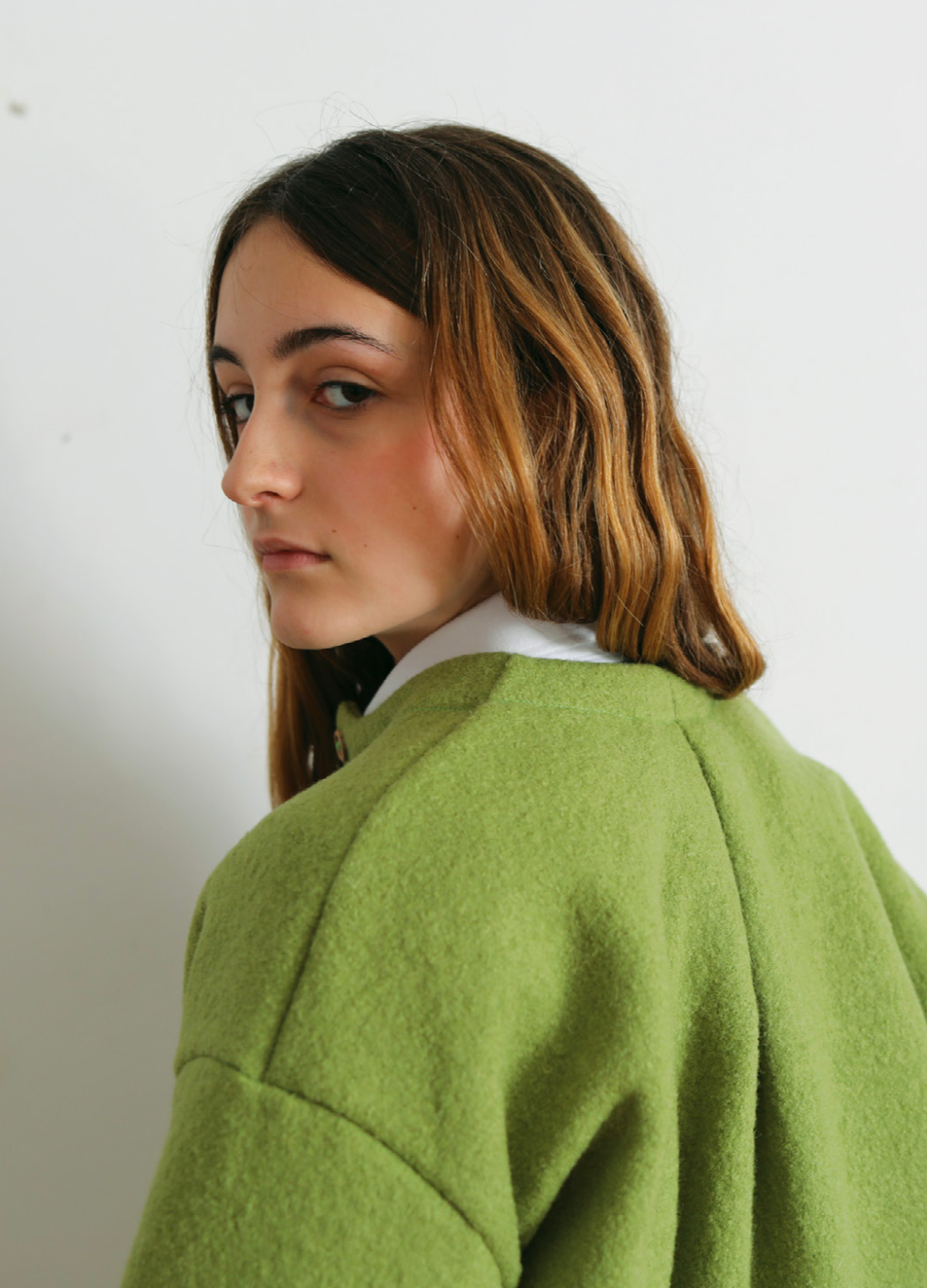 Round Cardigan - Kiwi/Brown/Black