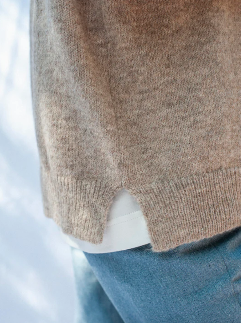 Robin Wool Vest - Greige/Olive