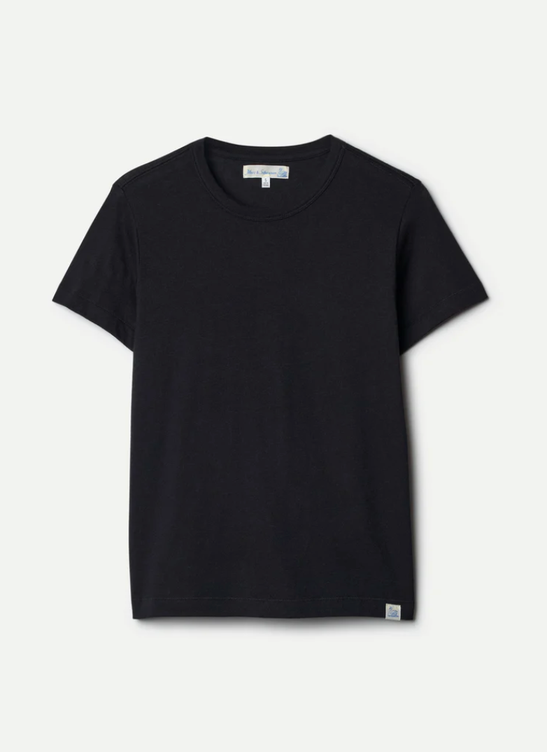 Premium Cotton-Cashmere Women's T-Shirt - Deep Black