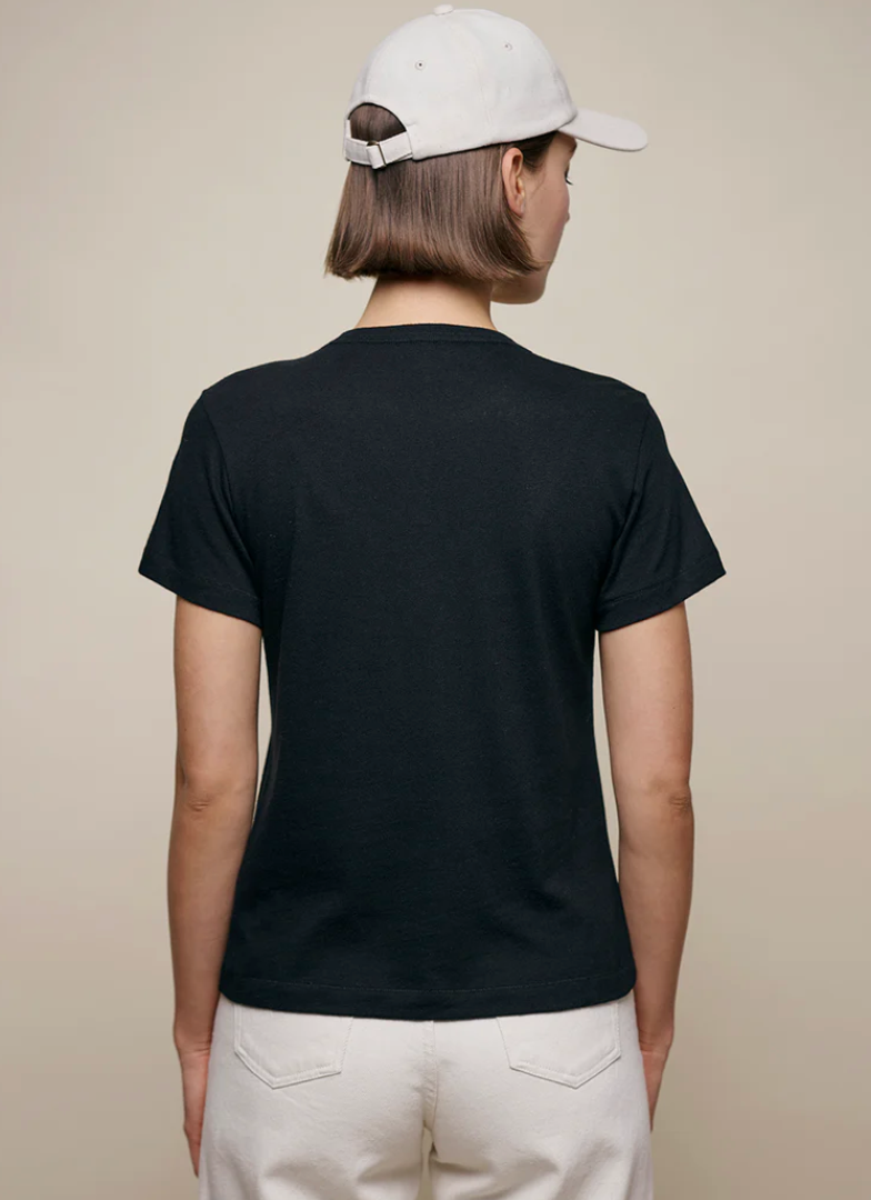 Premium Cotton-Cashmere Women's T-Shirt - Deep Black