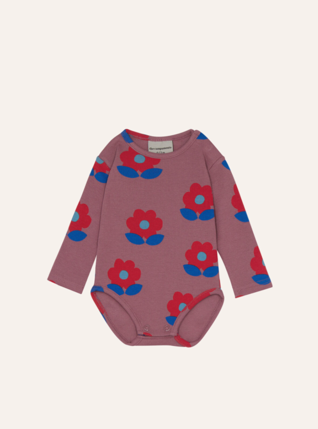 Big Flowers Baby Body - Purple