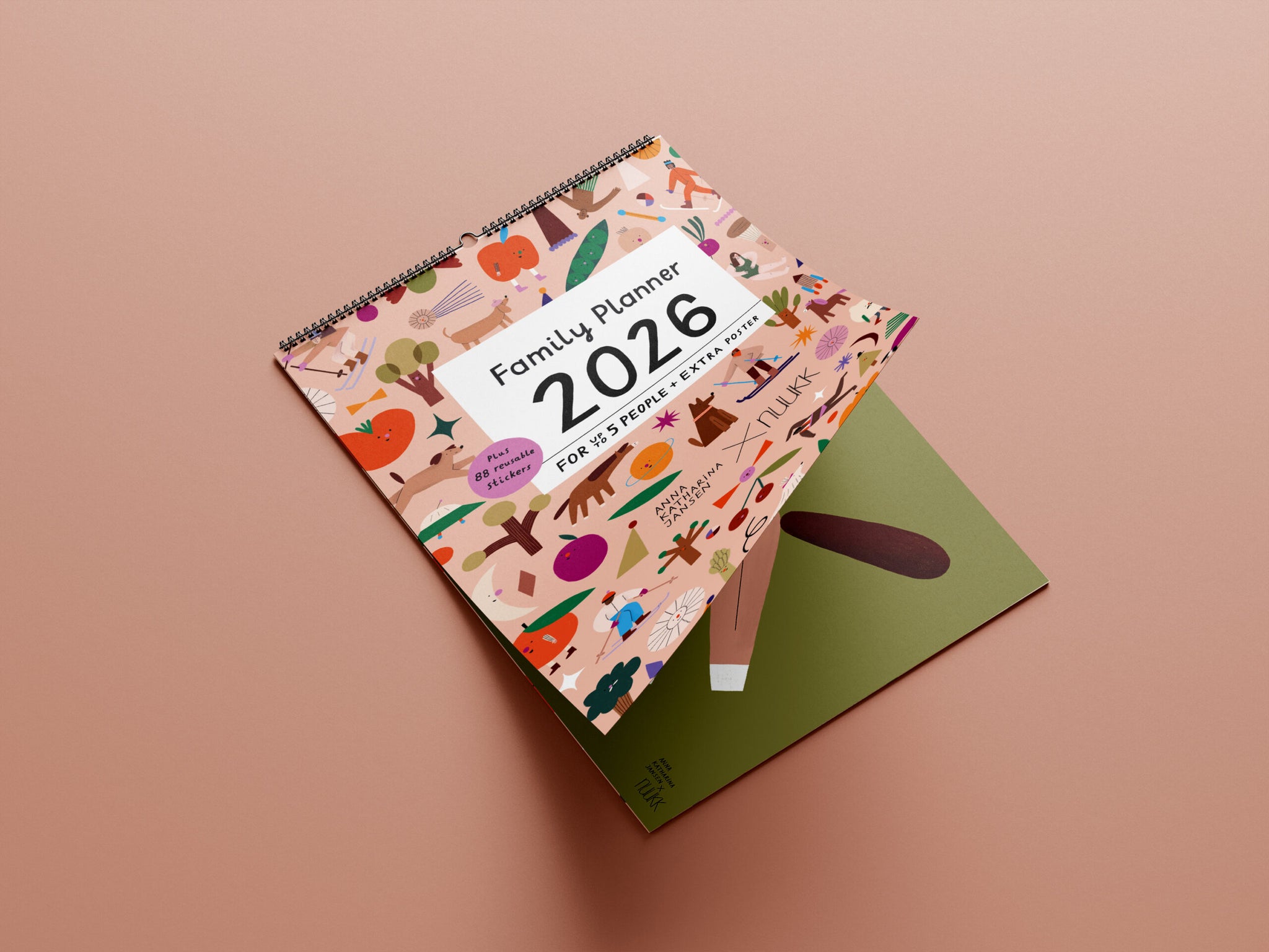 Familienkalender „Ponys u. Picknick“ 2026 inkl. Poster + 88 Sticker