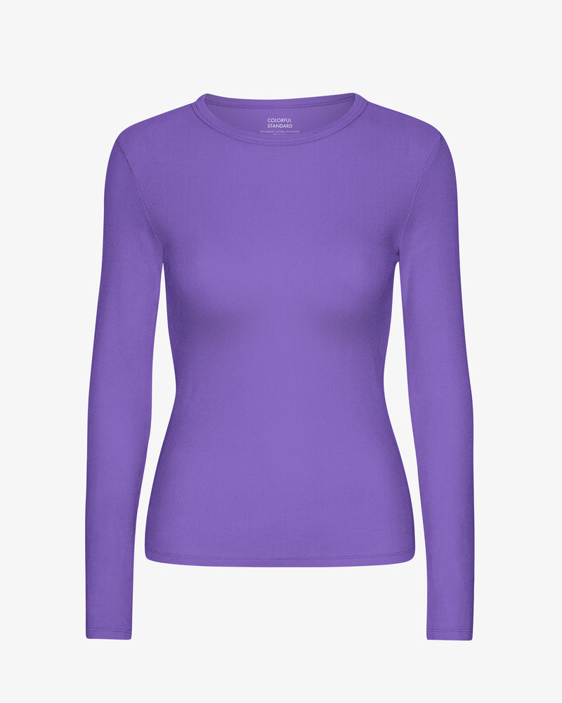 WOMEN ORGANIG RIB LS T-SHIRT - Ultra Violet