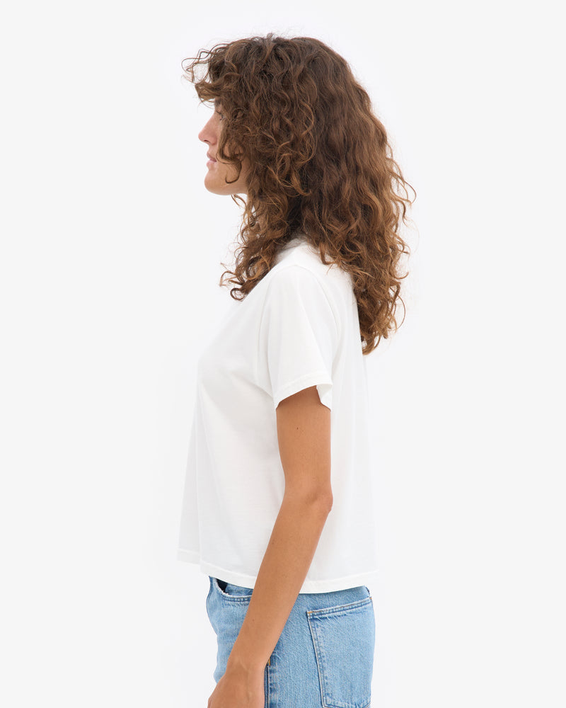 Organic Boxy Crop Tee - Faded Pink