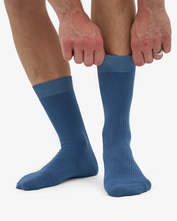 MEN CLASSIC ORGANIC SOCK - Petrol Blue