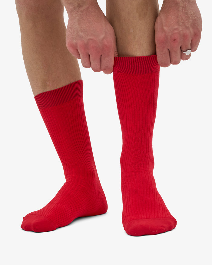 MEN CLASSIC ORGANIC SOCK - Scarlet Red