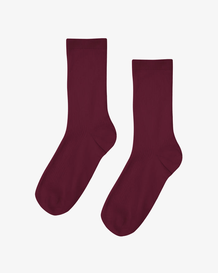 WOMEN CLASSIC ORGANIC SOCK - Oxblood Red