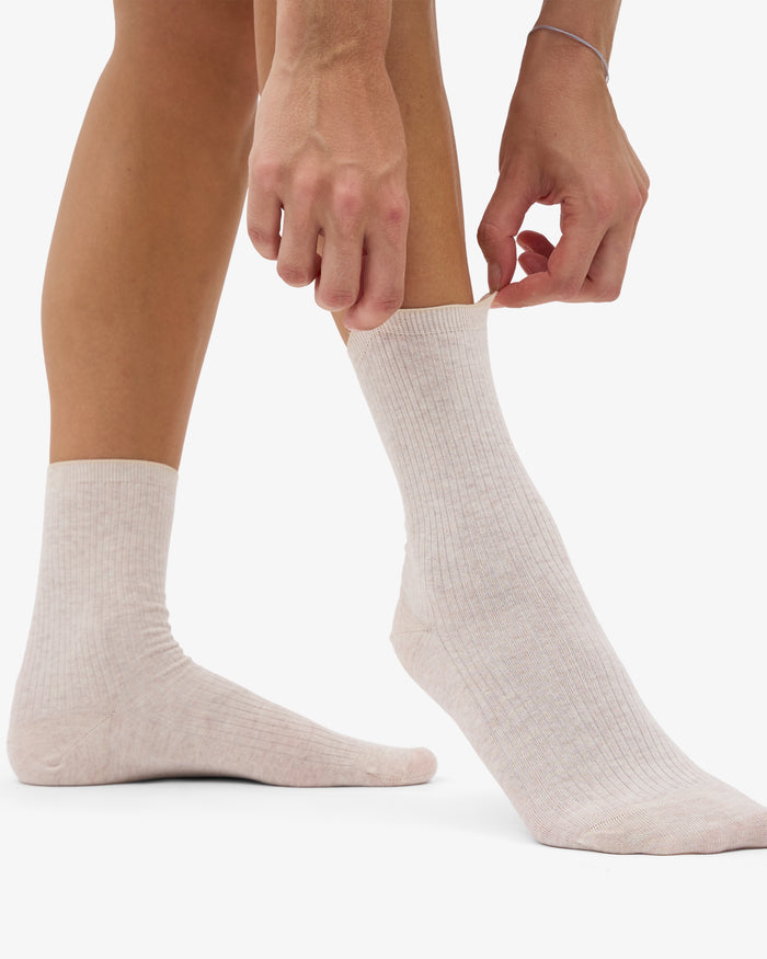 WOMEN CLASSIC ORGANIC SOCK - Ivory White