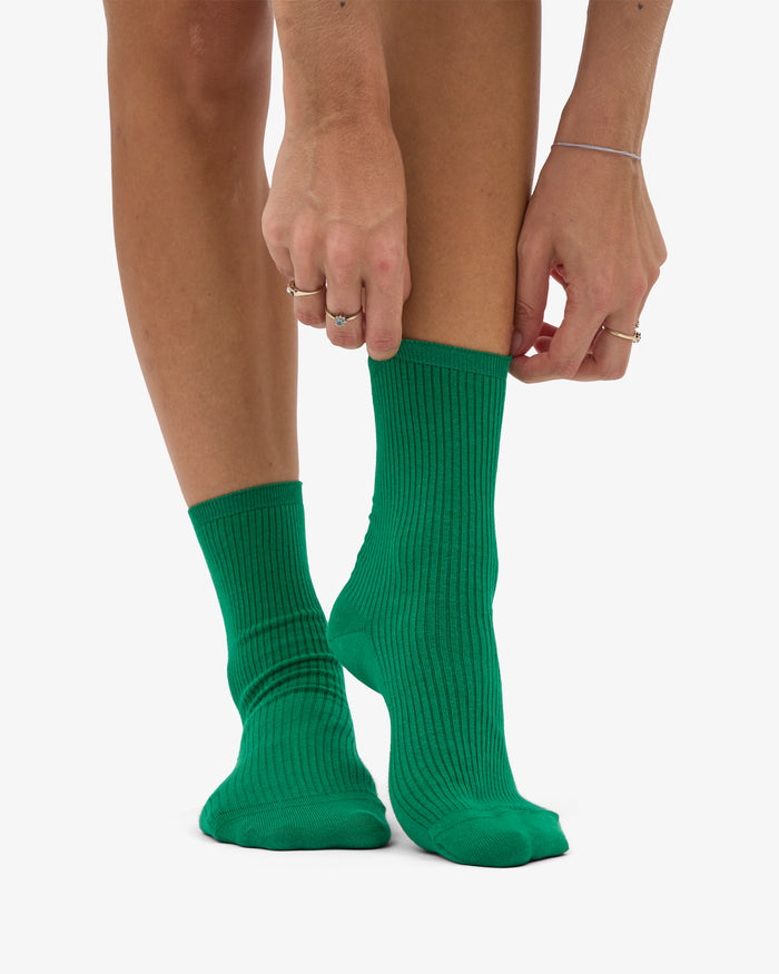 WOMEN CLASSIC ORGANIC SOCK - Kelly Green