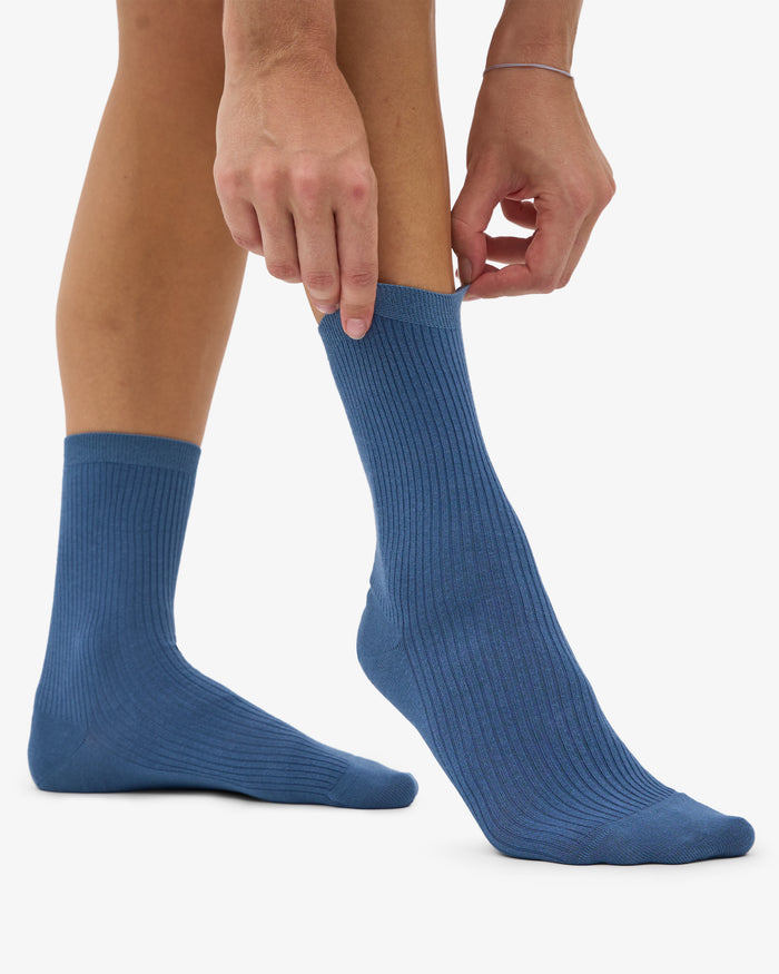 WOMEN CLASSIC ORGANIC SOCK - Petrol blue