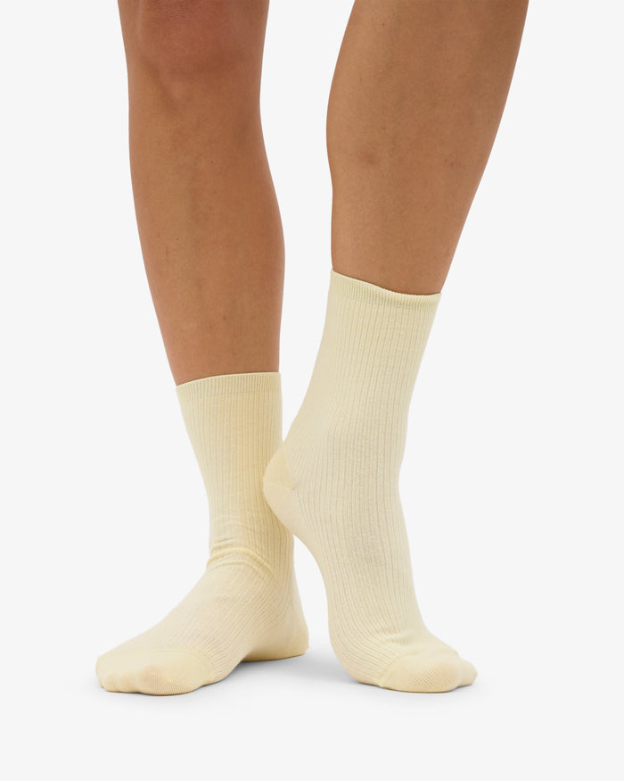 WOMEN CLASSIC ORGANIC SOCK - Soft yellow