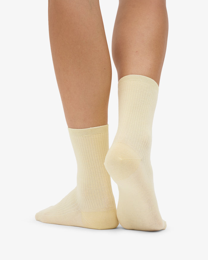 WOMEN CLASSIC ORGANIC SOCK - Soft yellow