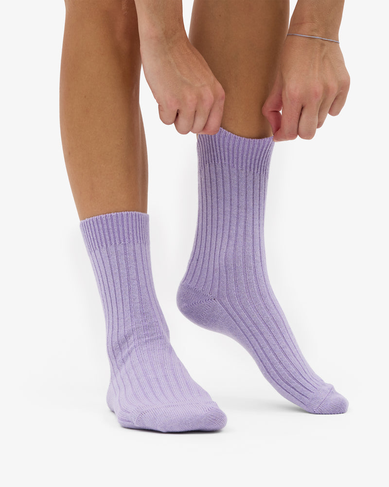 MERINO WOOL BLEND SOCK - Soft Lavender