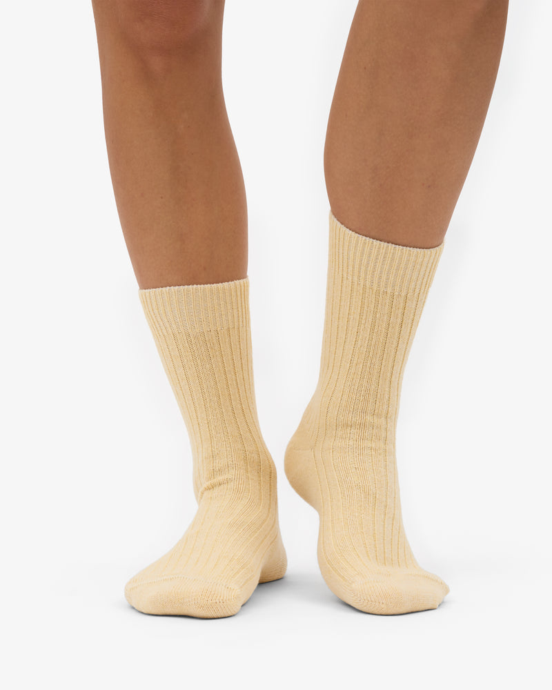 MERINO WOOL BLEND SOCK - Soft Yellow