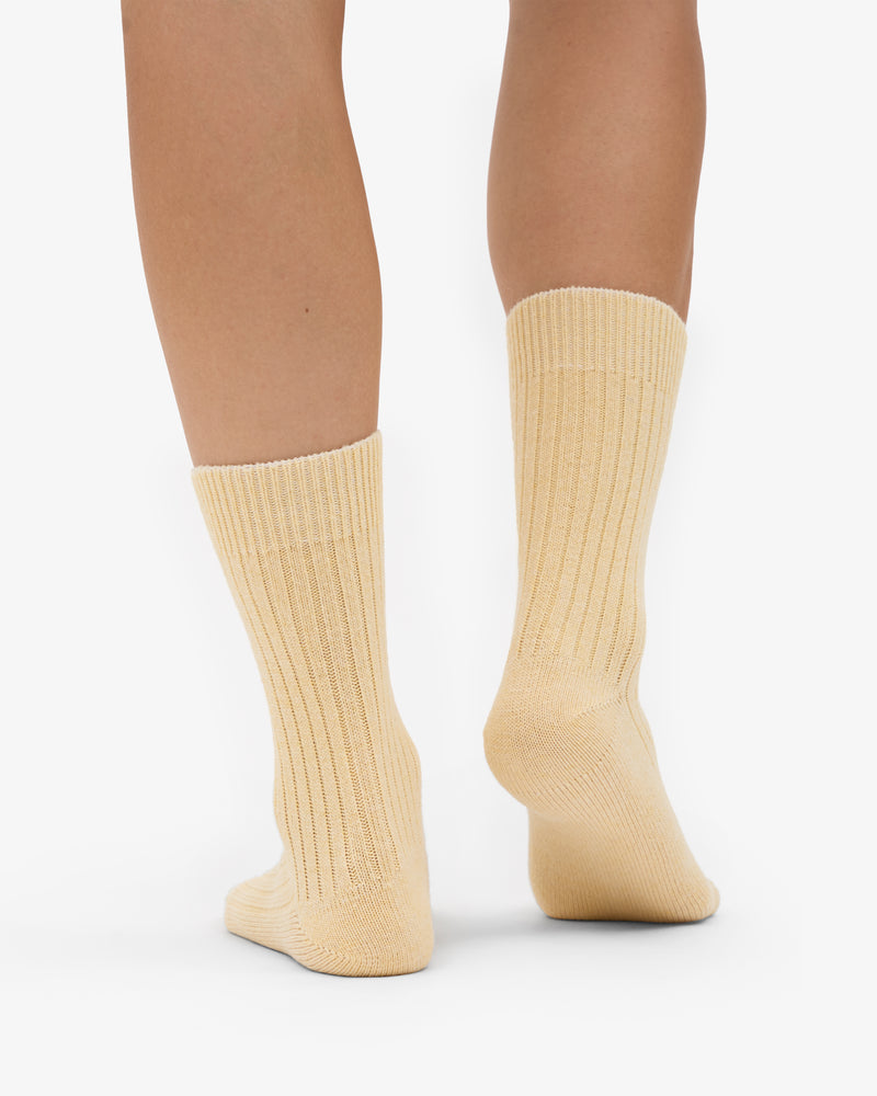 MERINO WOOL BLEND SOCK - Soft Yellow