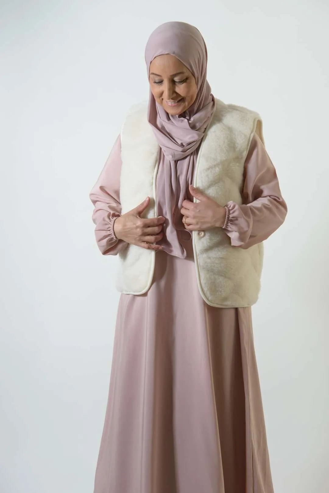 Wollweste Bubble Shorty - Flat White