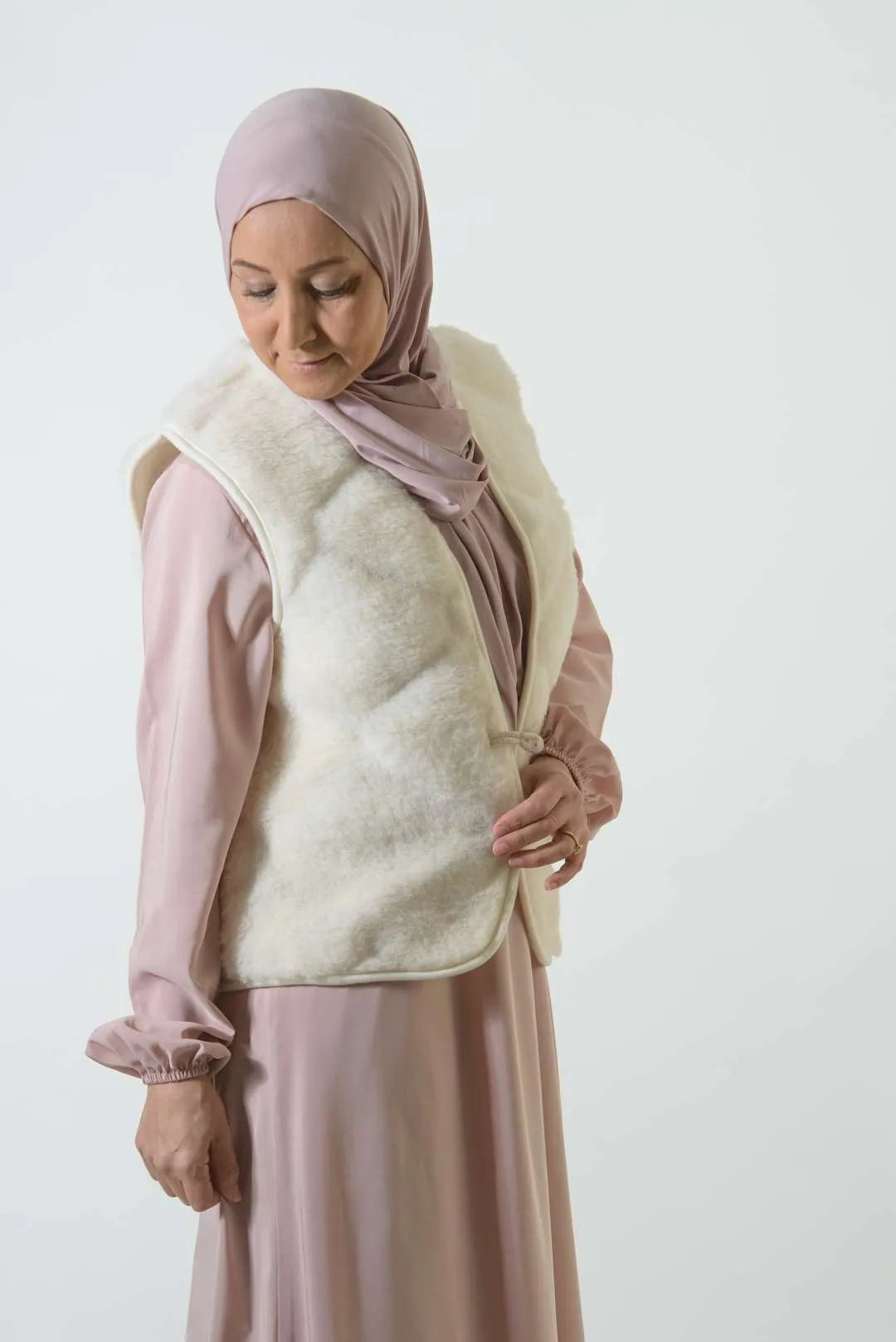 Wollweste Bubble Shorty - Flat White