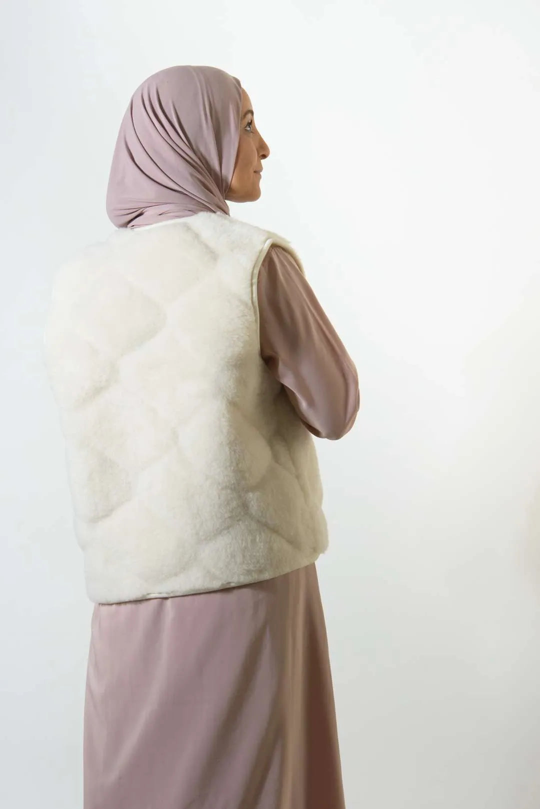 Wollweste Bubble Shorty - Flat White