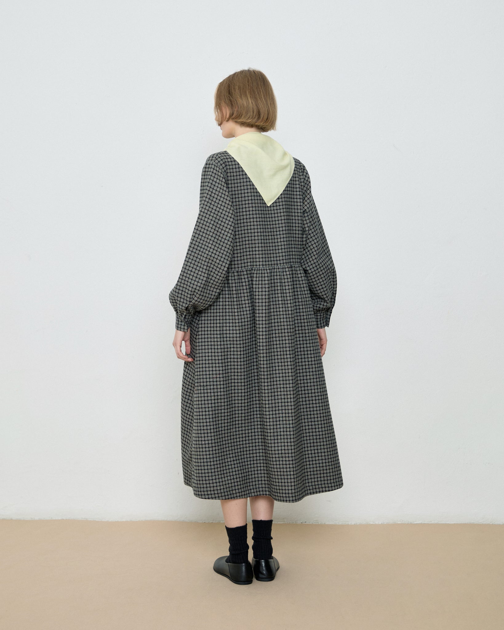 Cirena Checks Dress - Grey