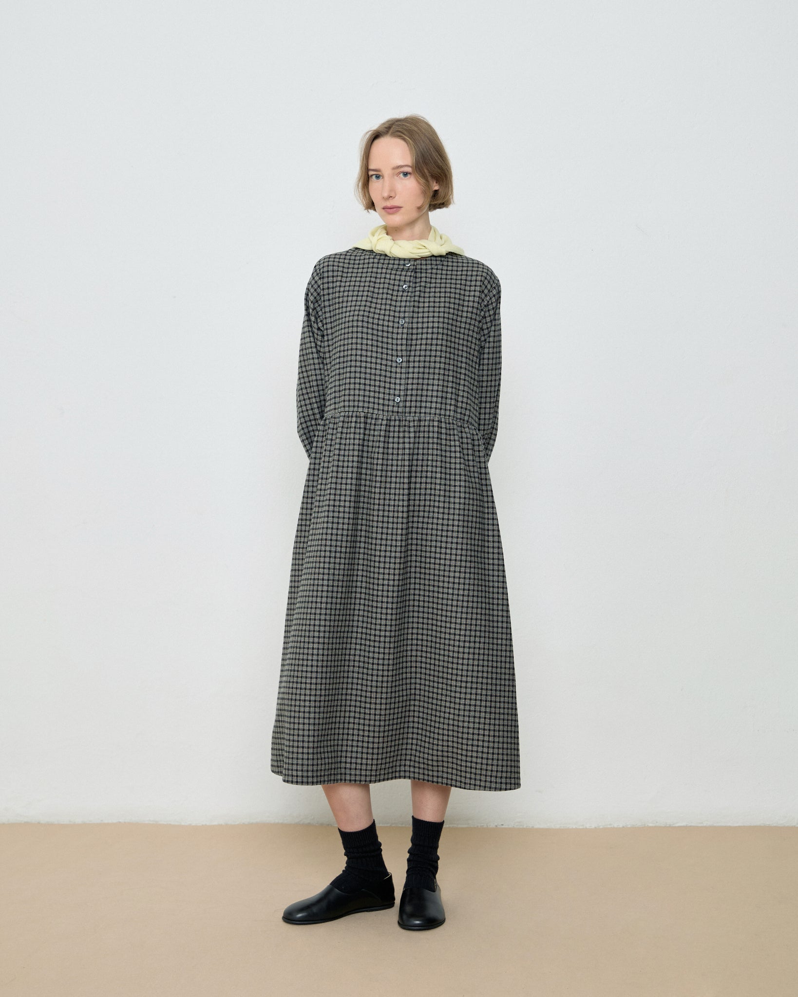 Cirena Checks Dress - Grey