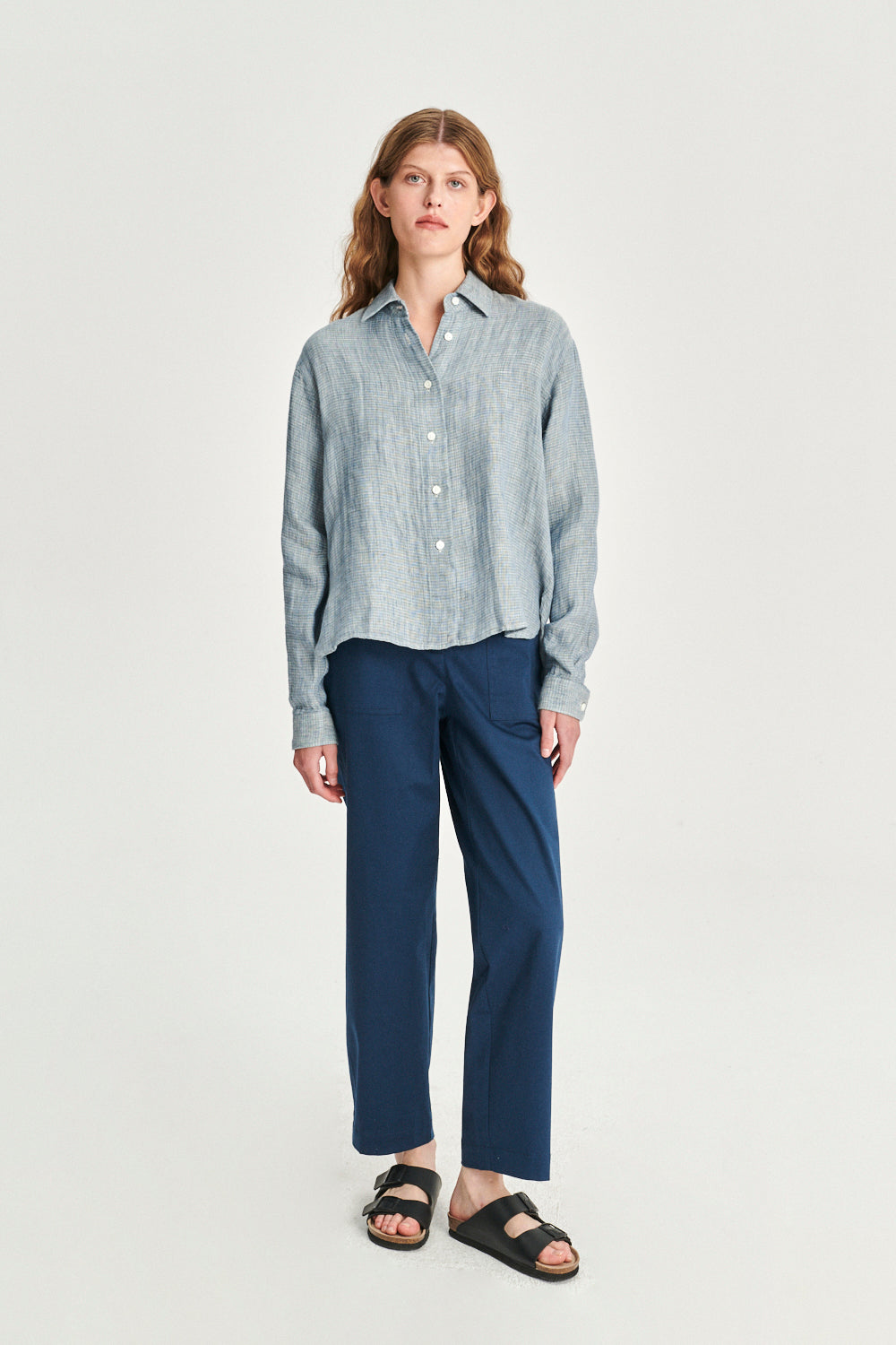 RELAXED SHIRT - Blue and green
