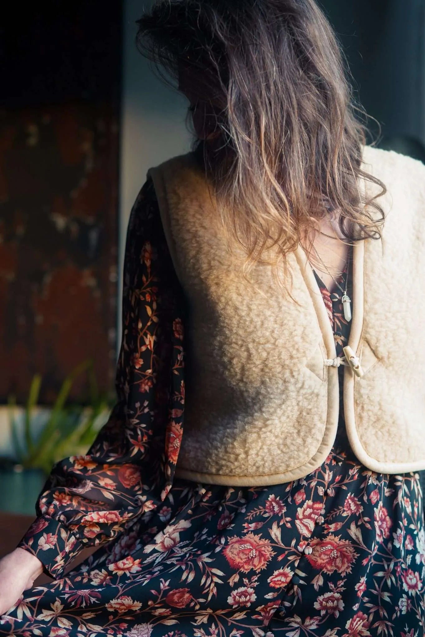 Wollweste Shorty- Latte