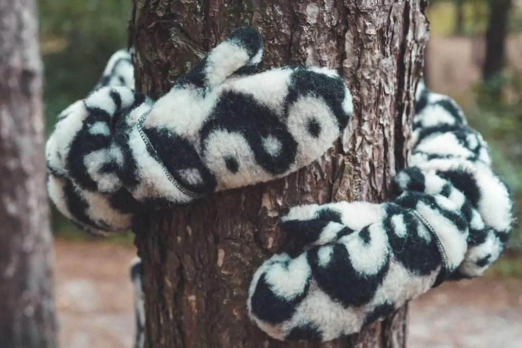 Fäustlinge aus Wolle - Yin Yang