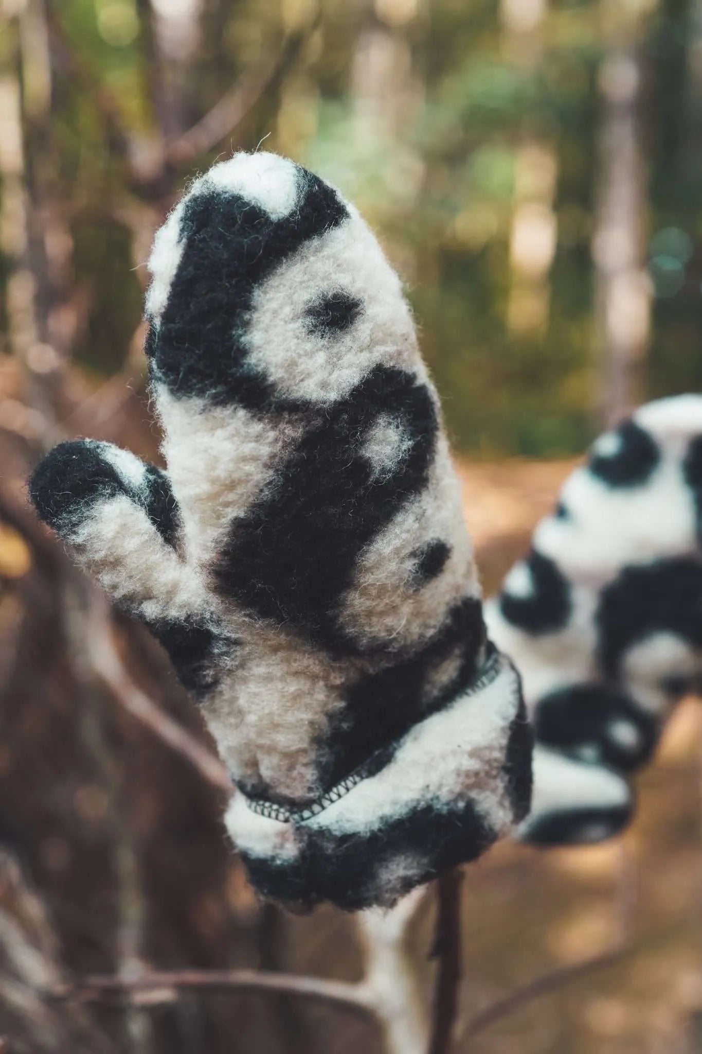 Fäustlinge aus Wolle - Yin Yang