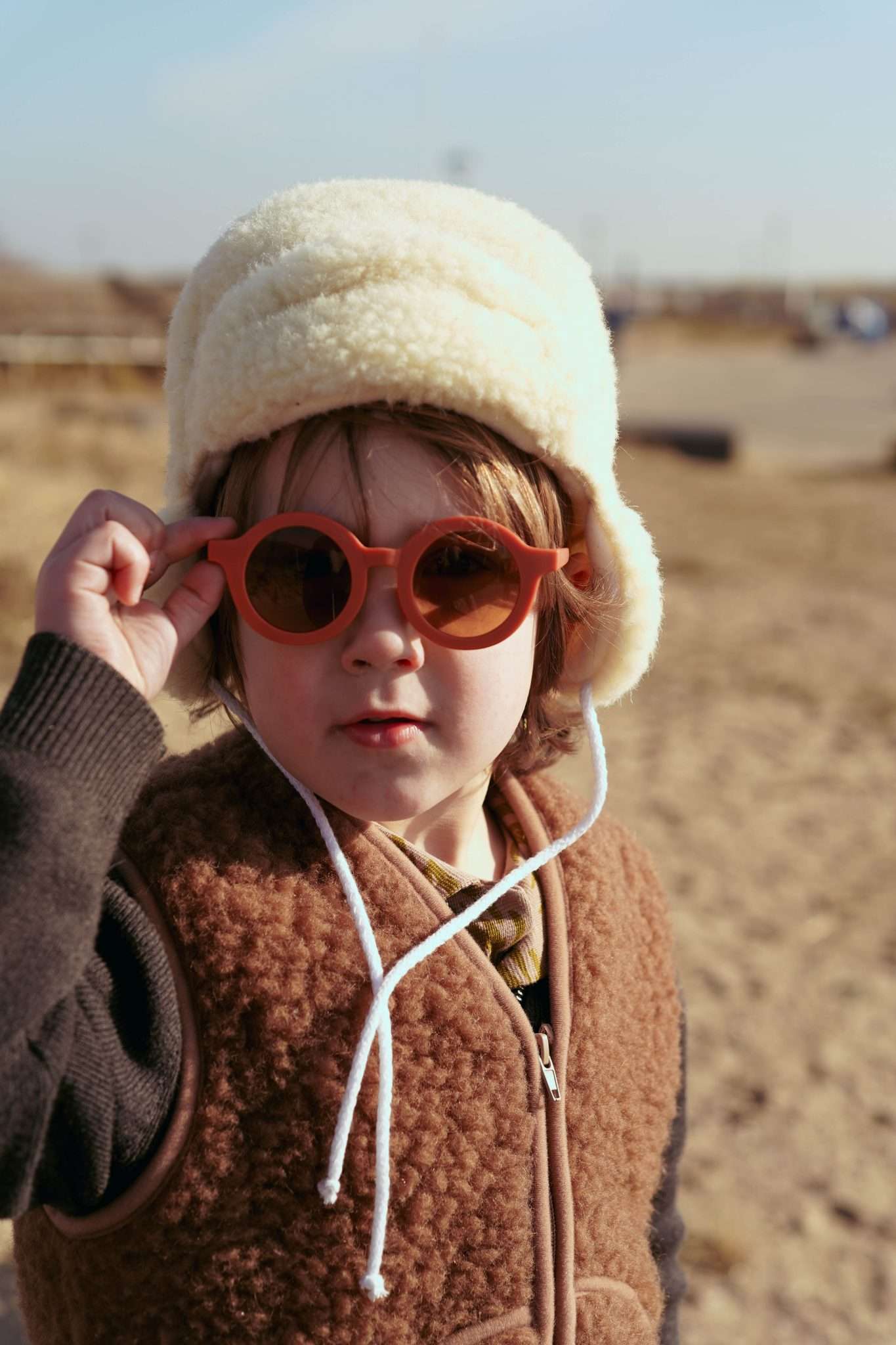 Kindermütze aus Wolle - Flat White