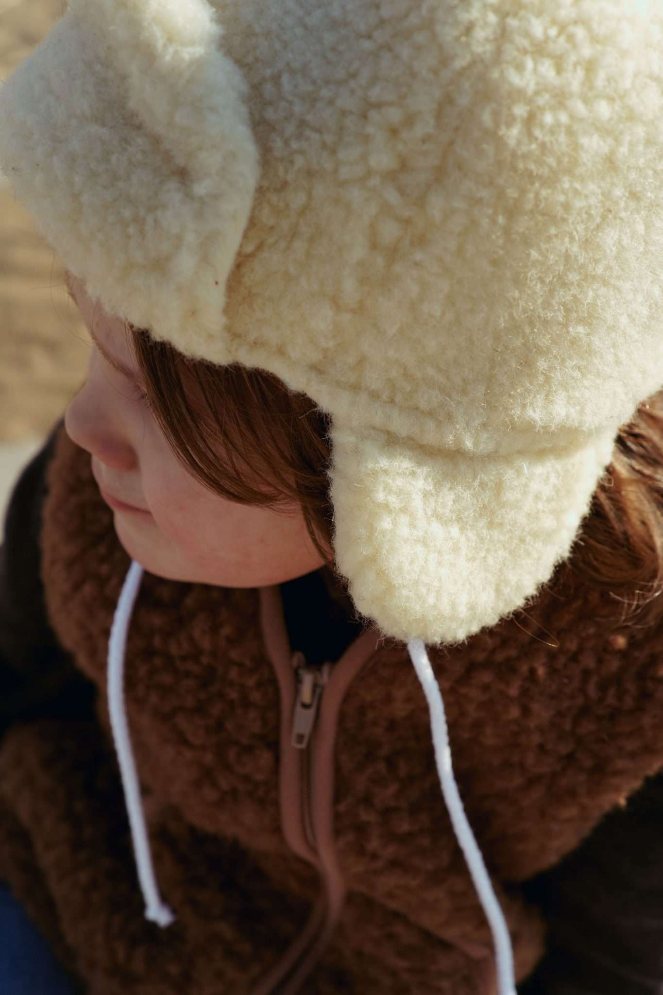 Kindermütze aus Wolle - Flat White