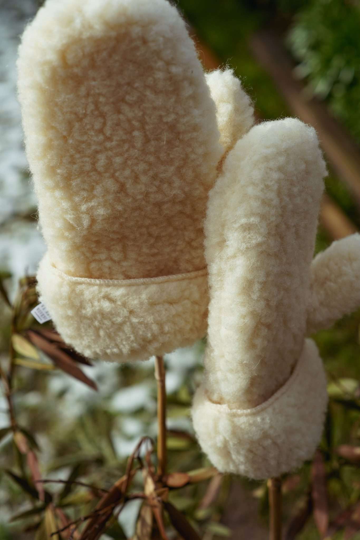 Fäustlinge aus Wolle - Flat White (mit Daumen)