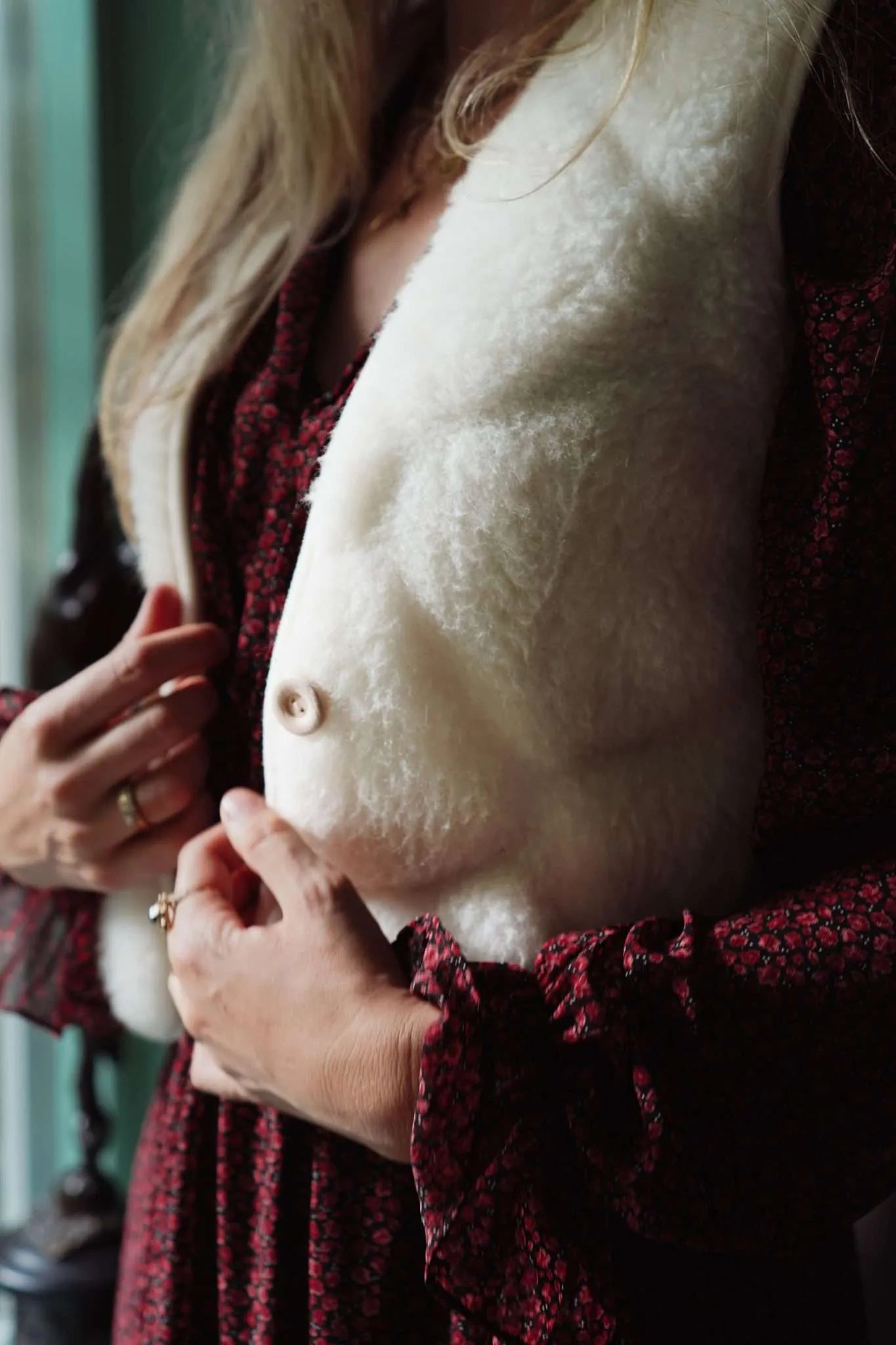 Wollweste Bubble Shorty - Flat White